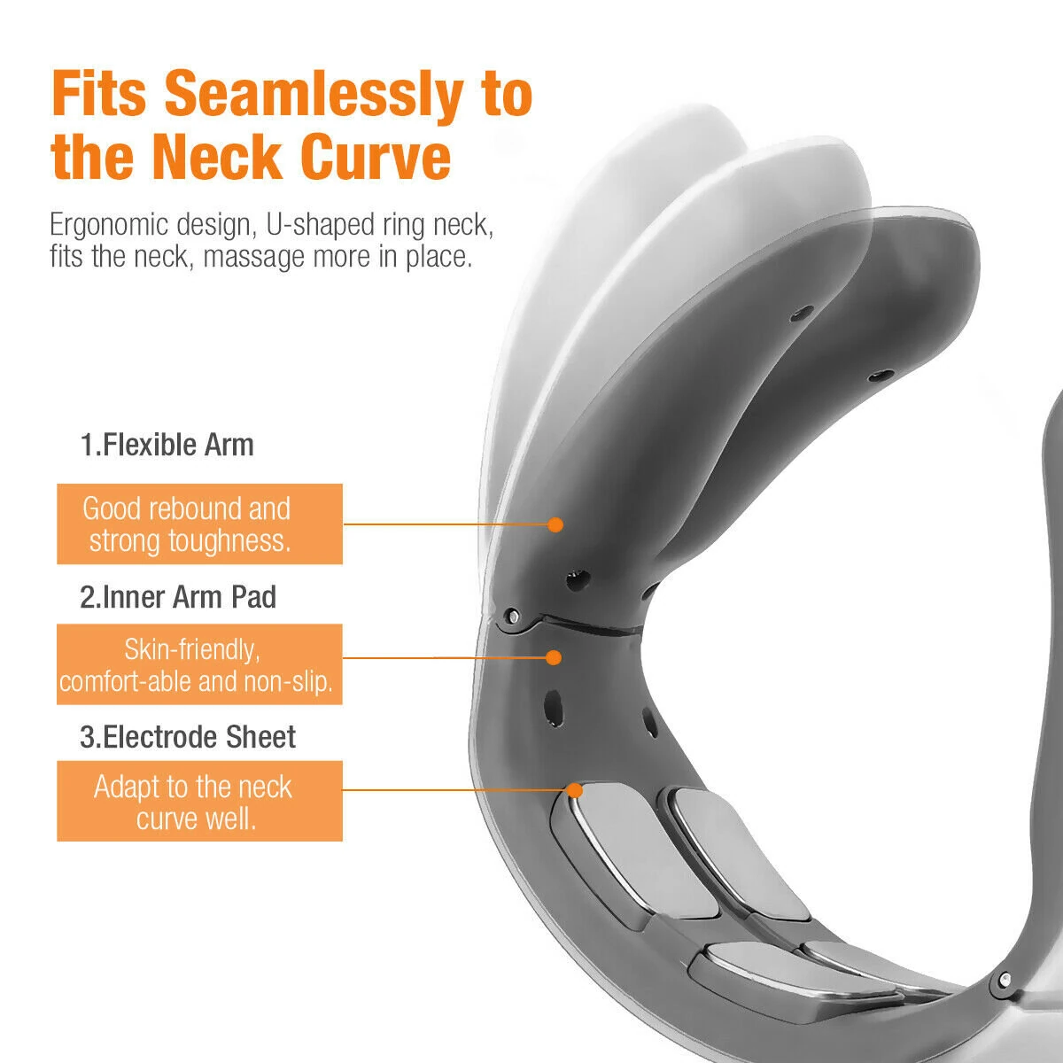 (image for) CHIGO 4-Head Neck Massager TENS Muscle Neck Massager Wireless Electric Neck Massager Device 6 Massage Modes 9 Strength Levels