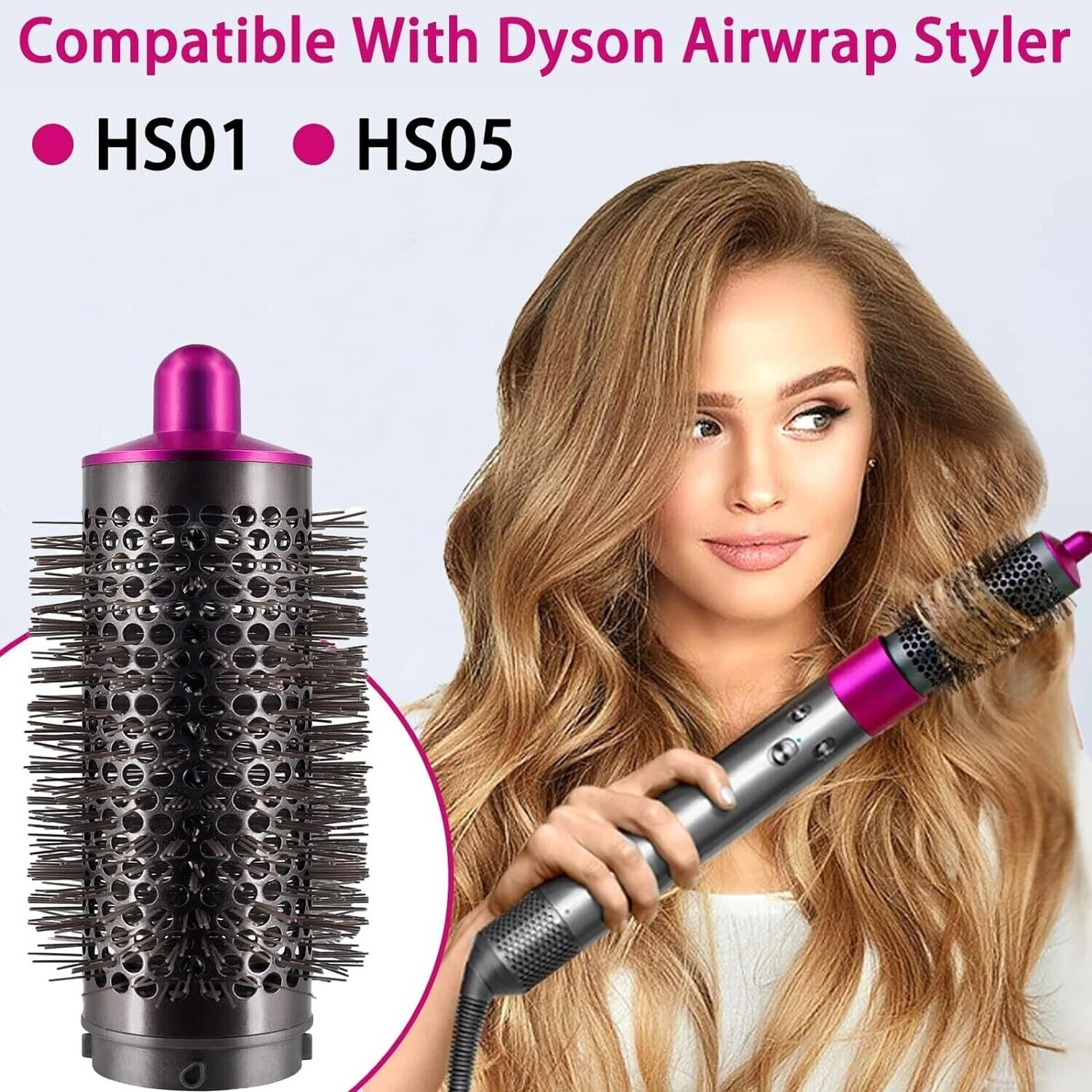 (image for) Cylinder Comb Part For Dyson Hair Dryer Adapter Fluffy Styling Roller Comb Nozzle for Dyson Styler HS01 HS05 Models